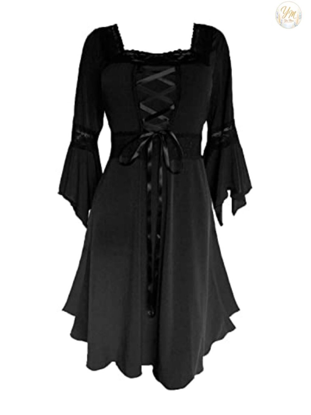Renaissance Corset Dress Lace Up Victorian Gothic Gown Cosplay Costume